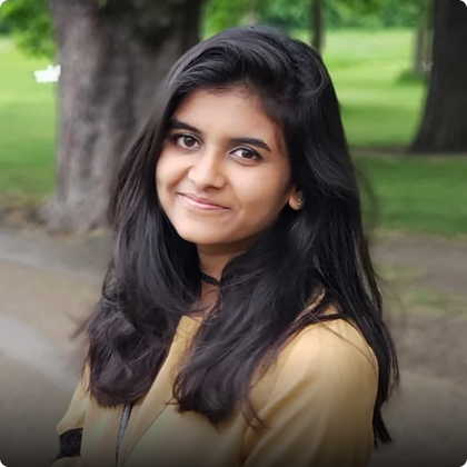 A picture of Nikita Agarwal standing in a garden