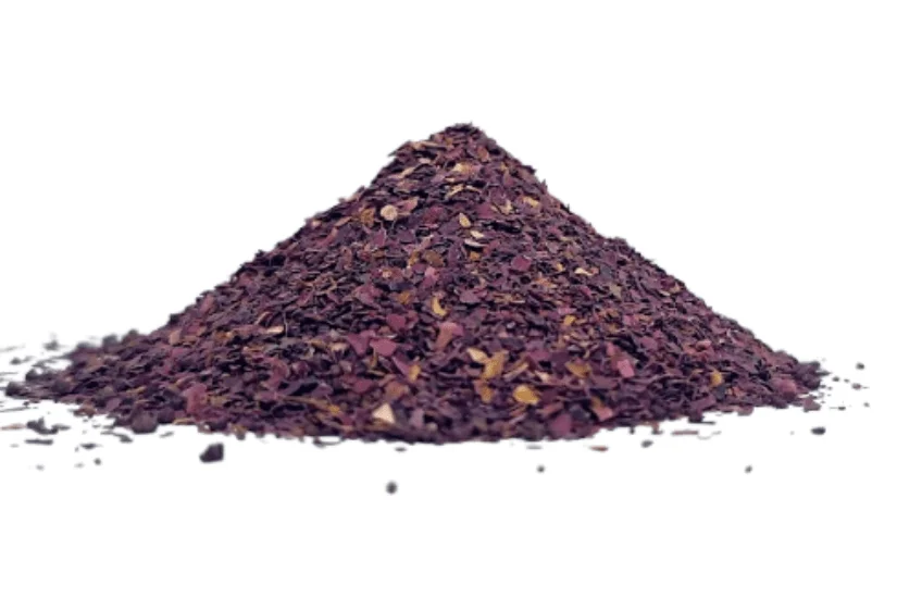 Dried edible rose petals isolated on white background