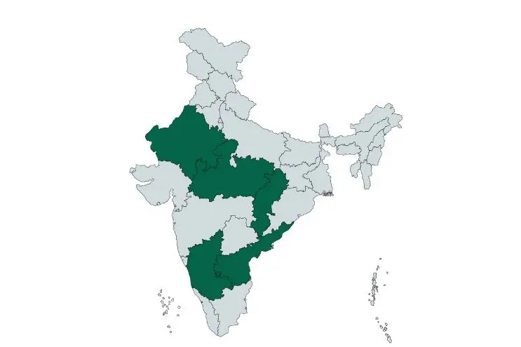 Where Shatavari Grows in India – Map