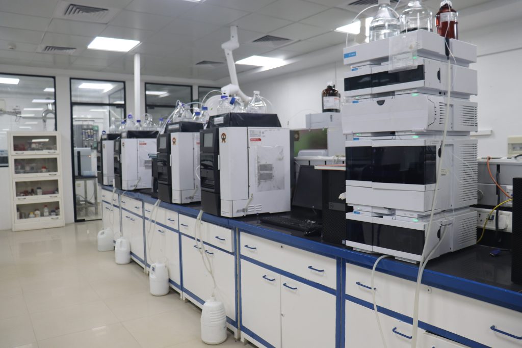 HPLC instruments in an analytical laboratory